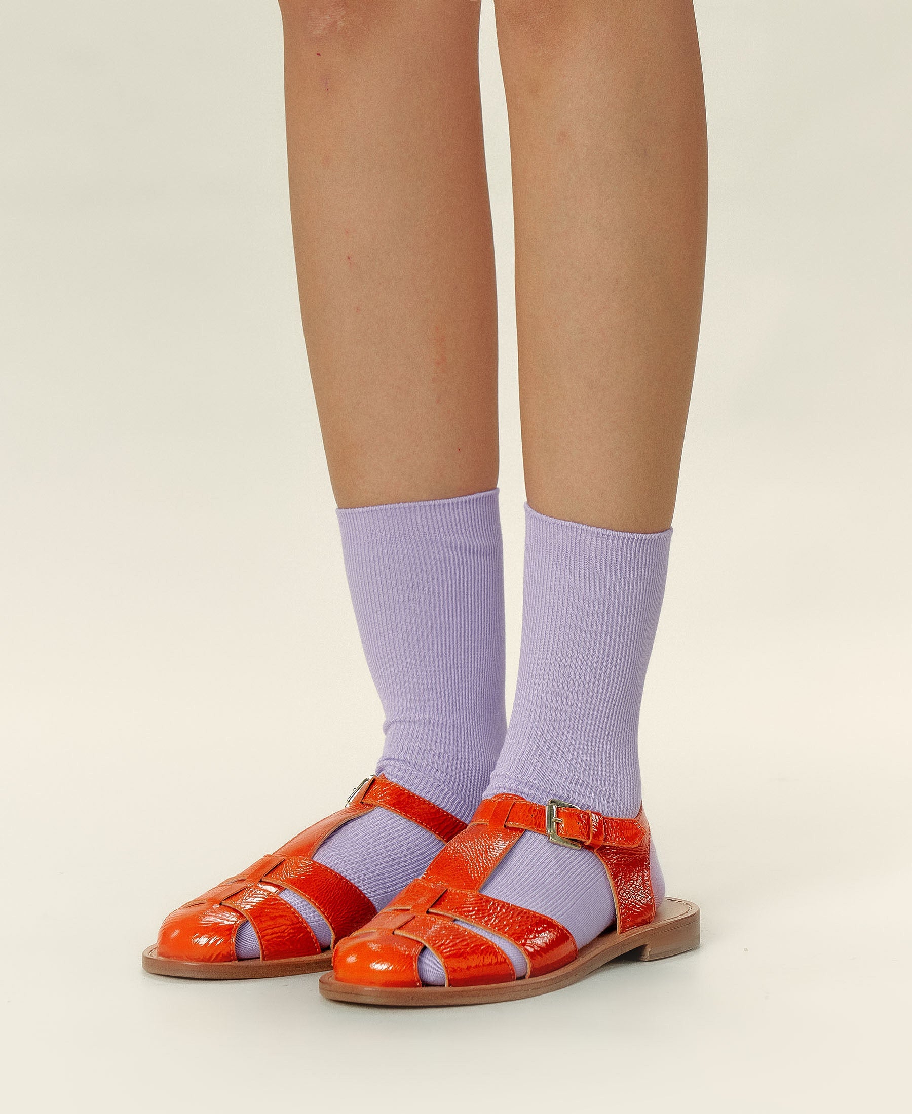 Women's Thin-Ribbed Cotton Sock Breeze - Lavender