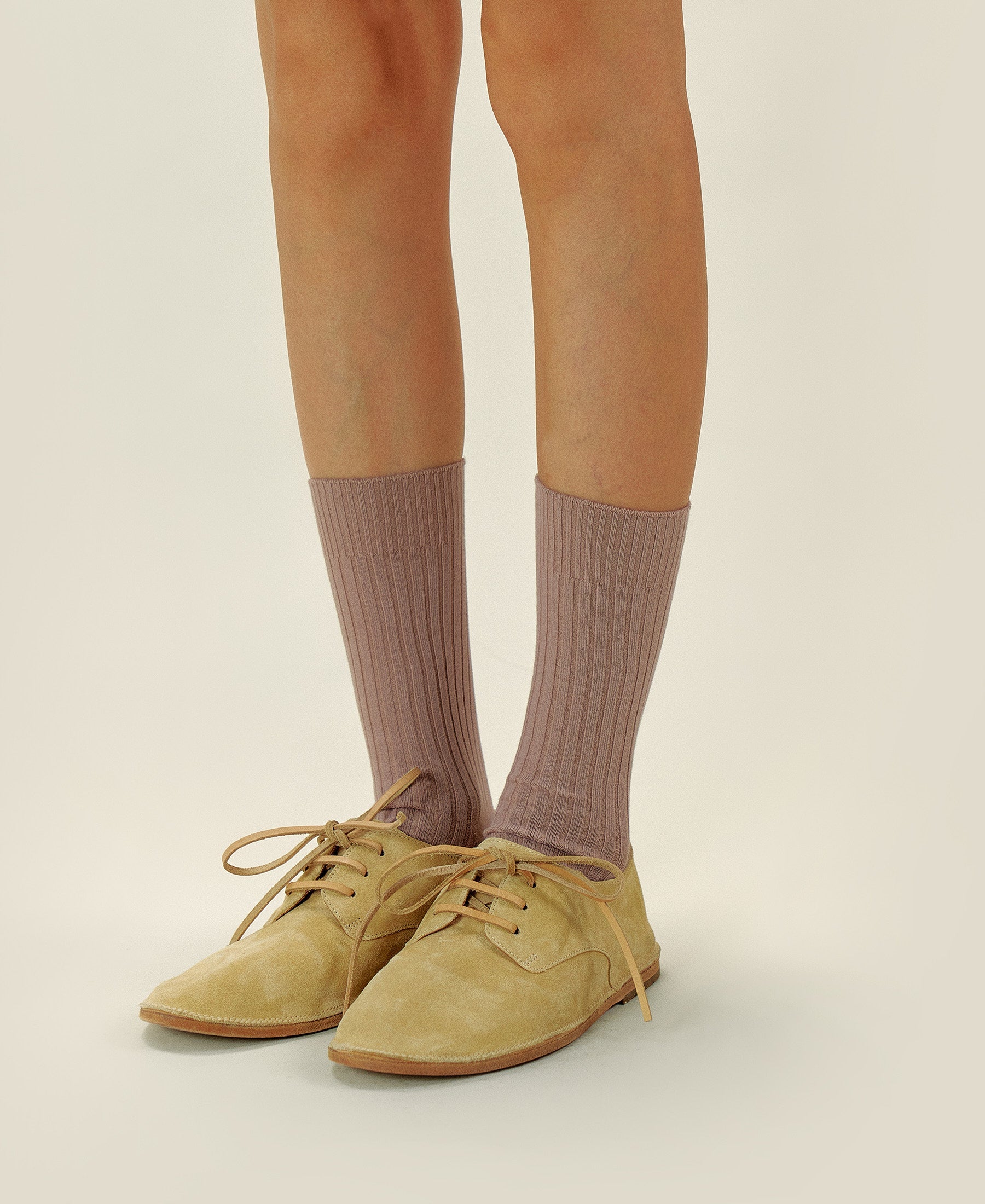 Women's Organic Cotton Ribbed Socks Journal - Latte