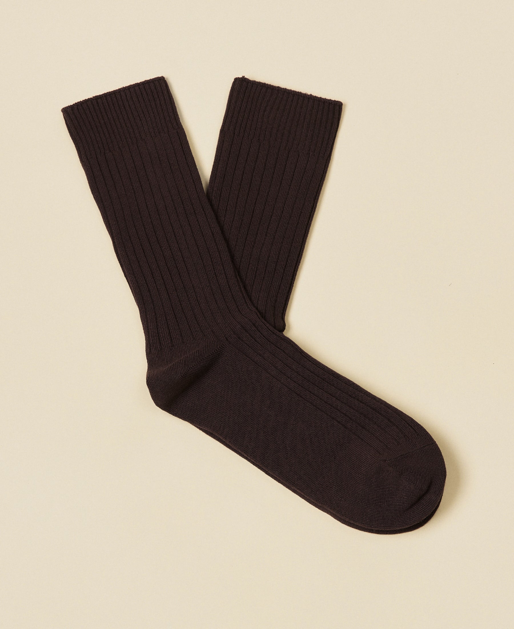 Women's Organic Cotton Ribbed Socks Journal - Chocolate