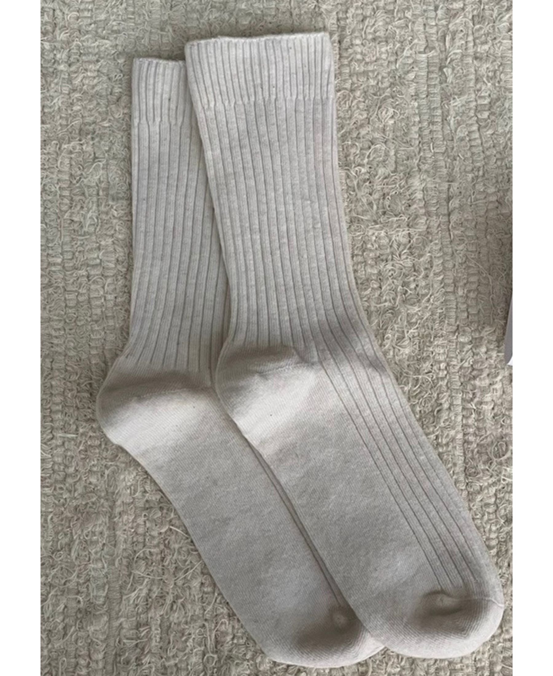Women's Organic Cotton Ribbed Socks Journal - Salt